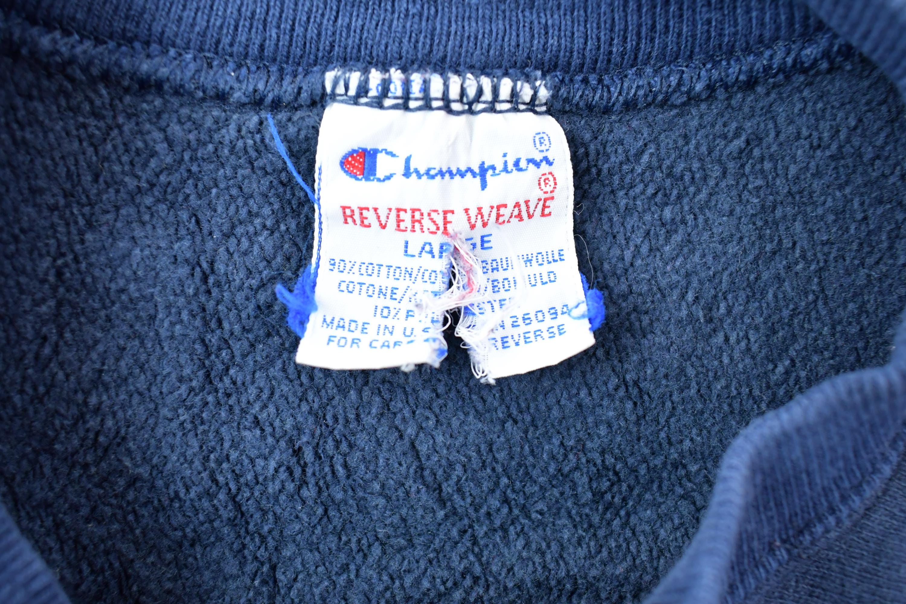 Vintage 1990s Champion Reverse Weave Blank Blue Sweatshirt 
