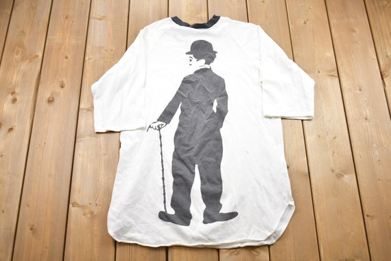 Vintage 1986 Flirts Charlie Chaplin Graphic T-Shi… - image 2