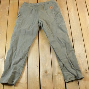Vintage 1990s Carhartt Lined Denim Work Jeans Size 40 / 90s Carpenter Pants / Made In USA / Distressed Carhartt / Vintage Workwear