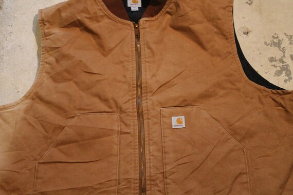 Vintage 1990s Distressed Carhartt Work Vest / Wor… - image 3