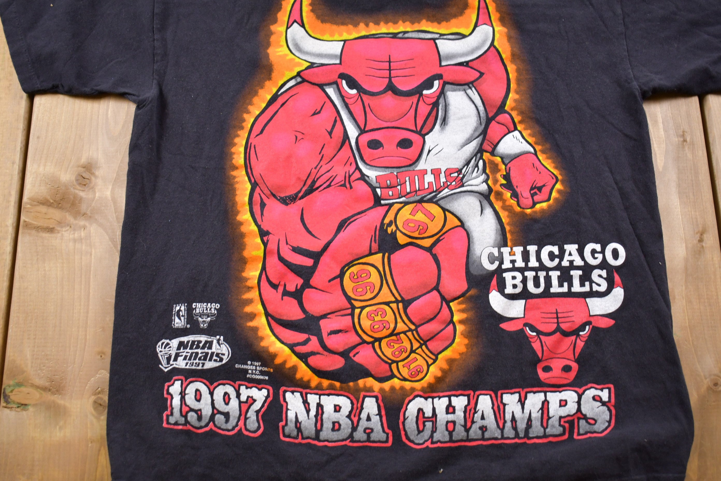 Vintage 90s Chicago Bulls T-Shirt Mens L Deadstock Basketball 1997
