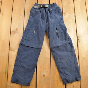 Vintage 1990s Boys Navy Convertible Track Pants / Streetwear / Vintage Pants / Vintage Sweat Pants / Zip Off Shorts