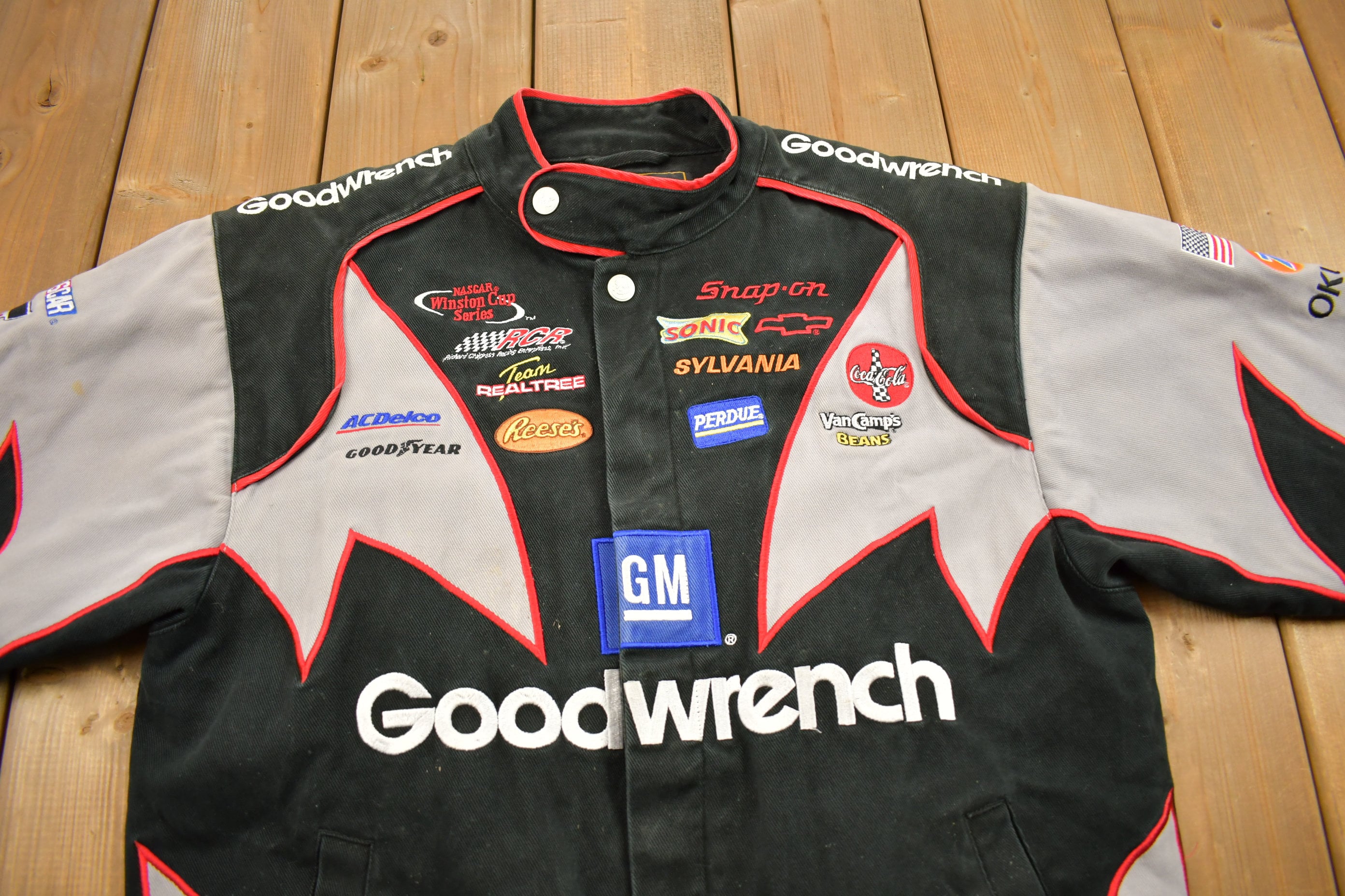 Vintage Y2K Kevin Harvick Goodwrench Patchwork Racing Jacket by 