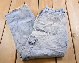 Vintage 1970-tals slitna Wrangler-jeans storlek 34 x 30 / True Vintage / American Vintage / Arbetskläder / Streetwear / Vintagebyxor