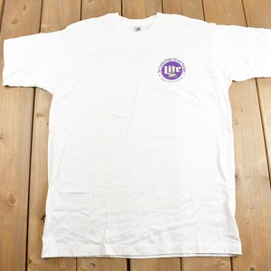 Vintage 1990s Miller Lite Graphic T-Shirt / Made In USA / Single Stitch / NFL / 90s Streetwear / Sportswear / Tultex