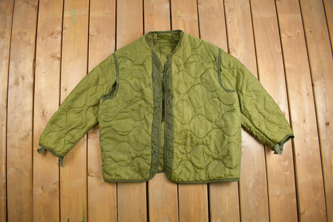 Vintage 1990s Military M65 Jacket Lining / Button up Jacket Liner / US ...