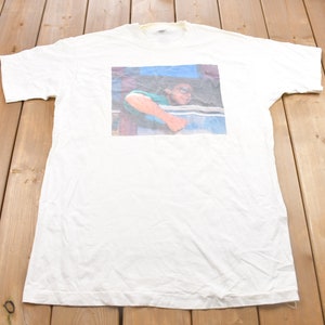 Vintage 1990s Picture of Random Guy Graphic T Shirt / *Stained* / Discoloration / Vintage T Shirt / Streetwear / Single Stitch / Made In USA