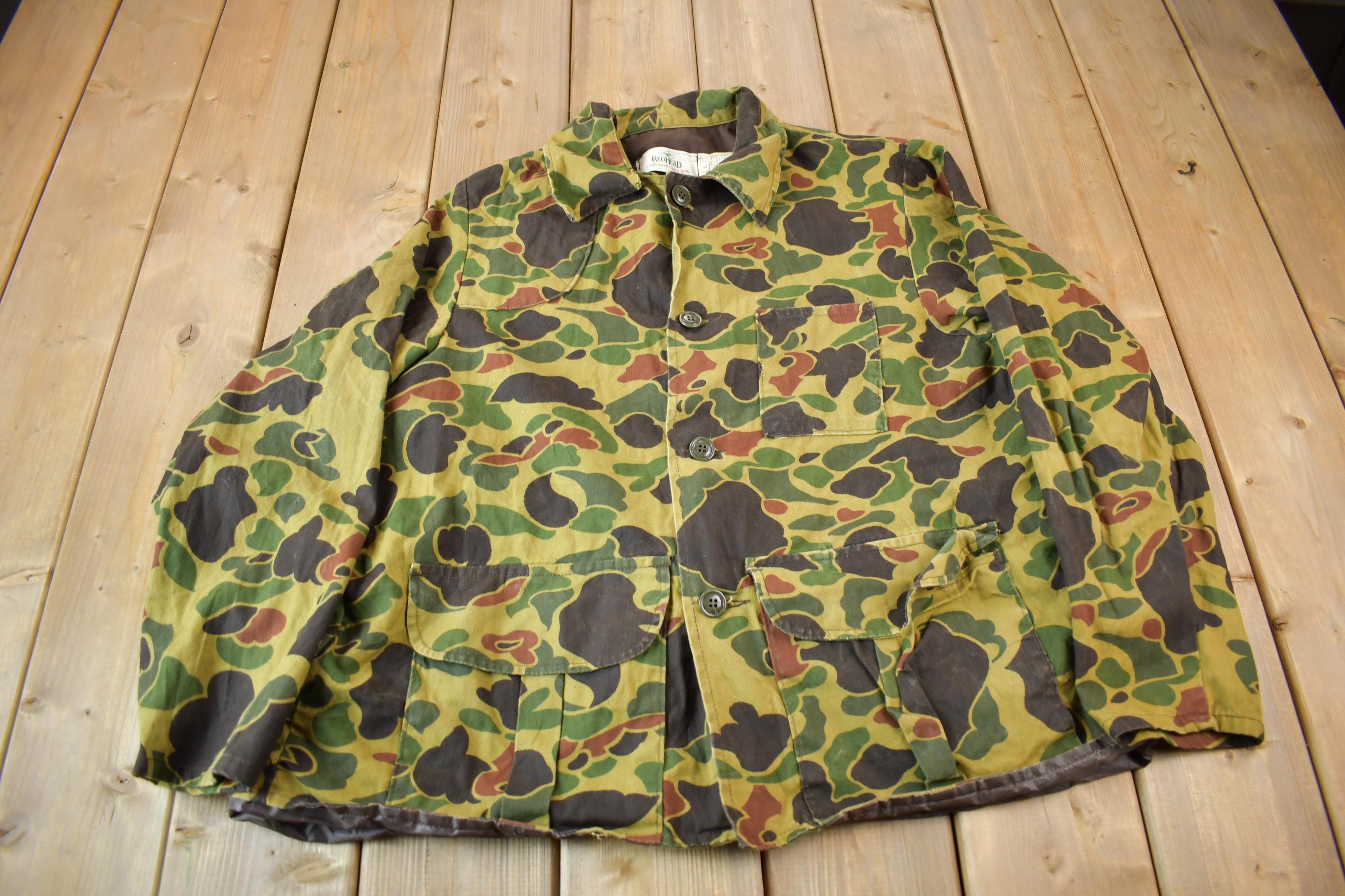 Vintage Red Head Duck Camo Corduroy Collar Hunting Jacket (M