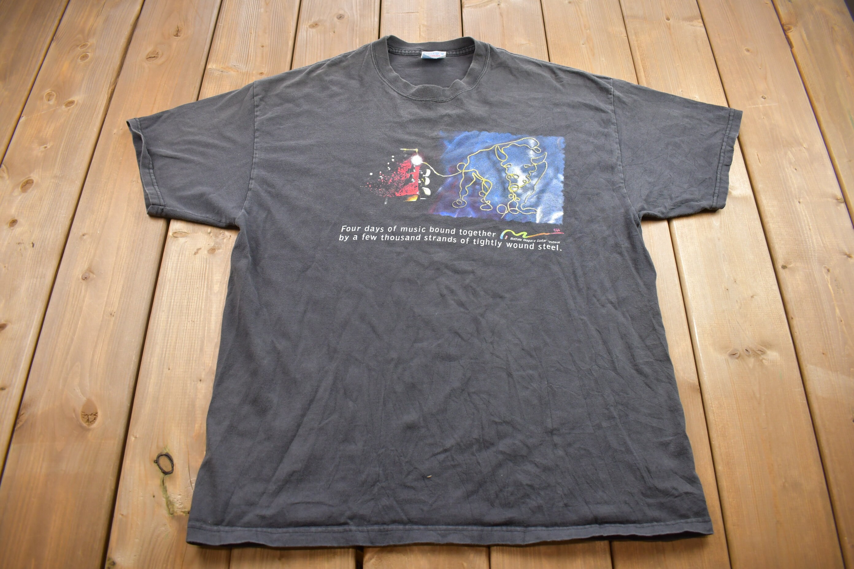 Vintage 1990s Hanes Guitar Music Festival Graphic T Shirt / - Etsy