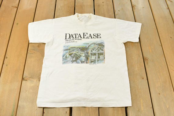 Vintage 1990s Data Ease Windows Tech Graphic T-Sh… - image 1