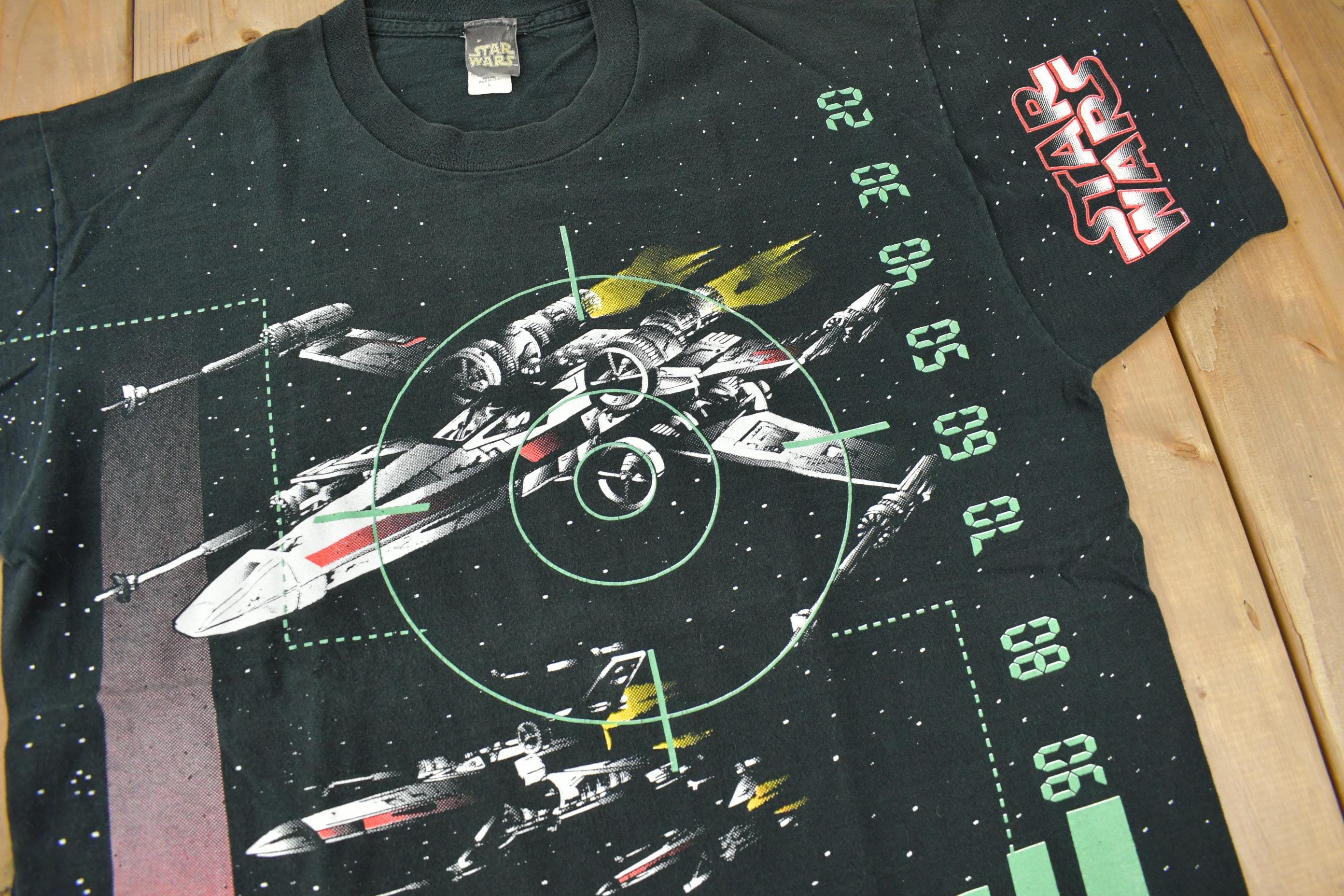 90s スターウォーズ ルーク・スカイウォーカー Xウィング Tシャツ Vintage 1996 Star Wars X-wing Rogue Squadron All Over Print