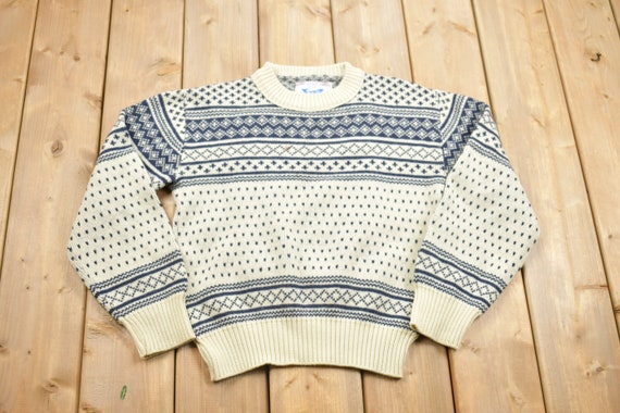 Vintage 1980s Bar Harbor Knitted Crewneck Sweater… - image 1