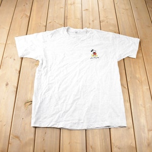 Vintage 1990s Disney Mickey Mouse Las Vegas Embroidered T-Shirt Made In USA Size XL