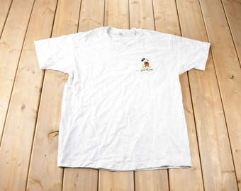 Vintage 1990s Disney Mickey Mouse Las Vegas Embroidered T-Shirt Made In USA Size XL