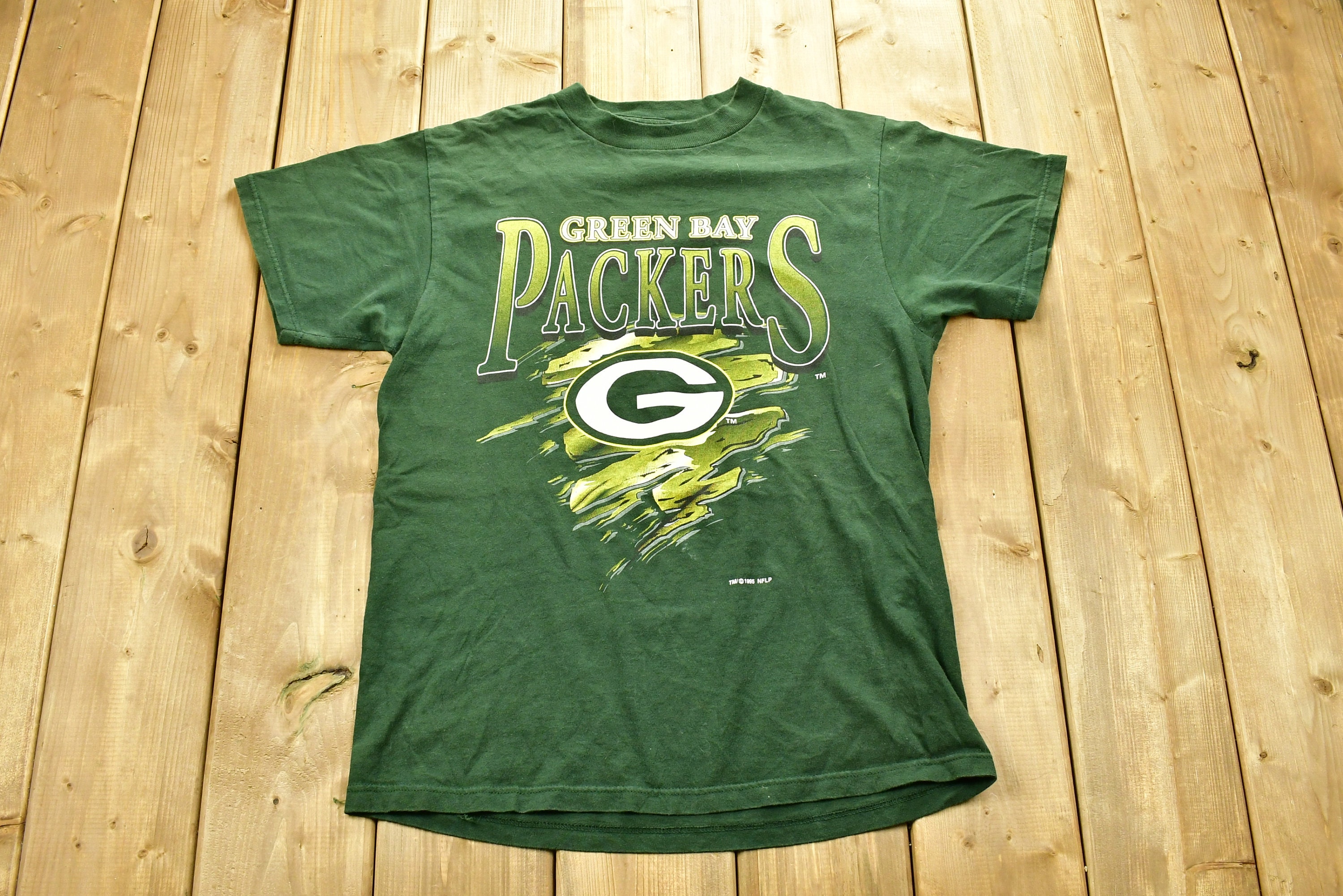 大人気の Packers Bay Green 1995 Vintage Sports USA in Made / T-shirt シャツ