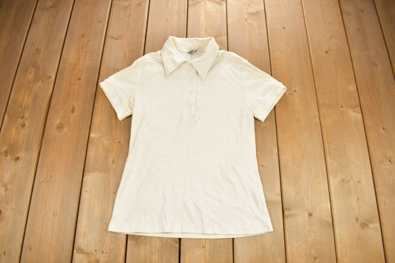 Vintage 1980s LL Bean Quarter Button Women's Polo… - image 1