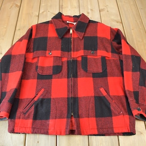 Vintage 1950s LL Bean Plaid Heavy Weight Wool Button Up Jacket / Vintage Flannel / True Vintage / Made In USA / Outdoorsman