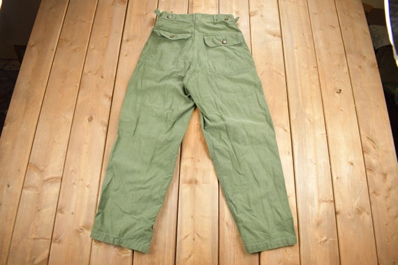 Vintage 1970s OG 107 Green Khaki Army Pants Size … - image 2