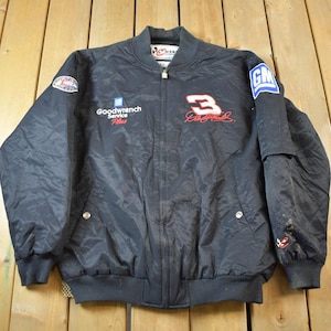 Vintage 1990s Dale Earnhardt Nascar Bomber Jacket / Embroidered / Athleisure / Patchwork / Racing Jacket / The Man / Large