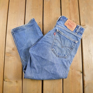 Vintage 1990s Levi&#39;s 505 Red Tab Jeans Size 32 x 23 / Blue / Light Wash / Vintage Denim / 90s Levi&#39;s / Straight