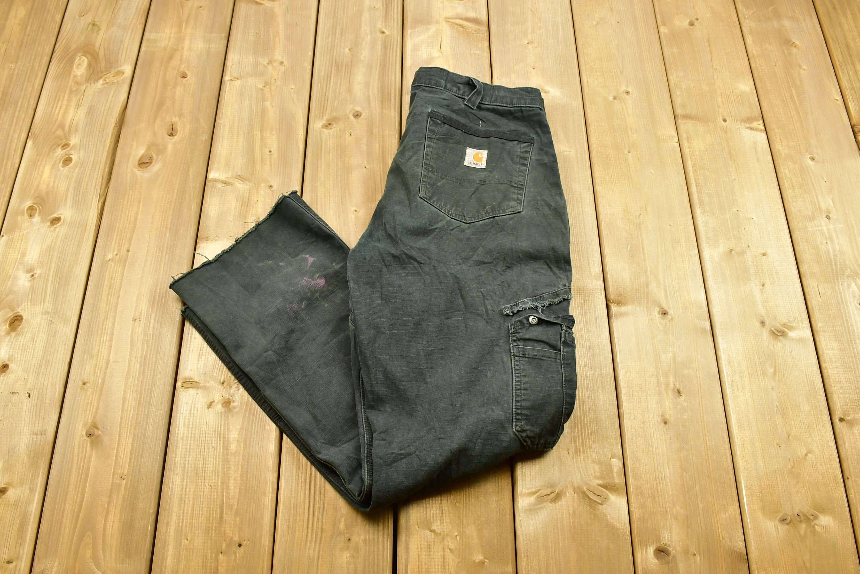 Vintage 90s Carhartt Denim Cargo Pants Size 33 x 34 / 90s - Etsy 日本