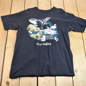 Vintage 1990s Wild Oats Sea World Protect Nature&#39;s Children Single Stitch Graphic Ocean Wildlife T-Shirt / Made In USA / American Vintage