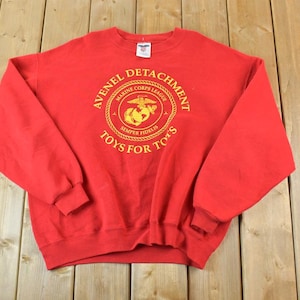 Vintage Marine Corps League Toys For Tots Crewneck Sweatshirt / USMC / US Army Green / Militaria / U.S. Army Top / Authentic Military