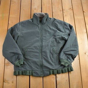 Vintage 1990s LL Bean Fleece Lined Jacket / Vintage Fall Jacket / Full Zip / Streetwear / 1990s LL Bean / Green Jacket