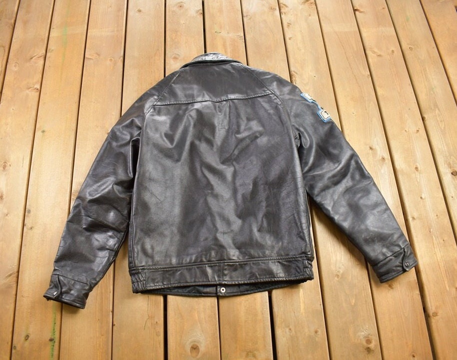 Vintage 1980s Astro Sportswear Leather Varsity Hockey Jacket Vintage 1980s Astro Sportswear Leather Varsity Hockey Jacket