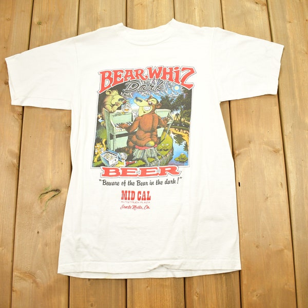 Vintage 1990s Bear Whiz Dark  Single Stitch Beer T-Shirt / Drinking / Alcohol Graphic / 80s / 90s / Streetwear / Retro Style / Forest Animal