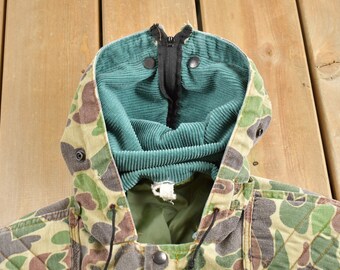Vintage 1980s Saftbak Duck Camo Hunting Jacket / Workwear