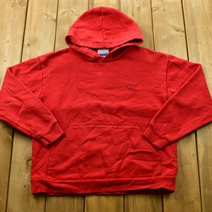 Vintage 90&#39;s Reebok Embroidered Hooded Sweater / 90s Hoodie / Vintage Sweater / Streetwear / Red / 90s / Athletic Pull Over