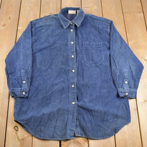 Chemise boutonnée en velours côtelé North Crest vintage des années 1990 / Button Up des années 1990 / chemise vintage / Basic Button Up / chemise en velours côtelé des années 90 /