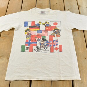 Vintage 1980s Walt Disney World Epcot Centre T-Shirt Men's M / Walt Disney World / 80s Mickey Mouse / Retro Cartoon Graphic Promo
