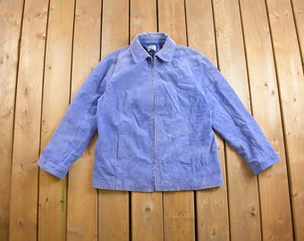 Vintage 1990s Chicos Suede Leather Jacket / Fall Outerwear / Leather Coat / Winter Outerwear / Streetwear Fashion / Suede Jacket