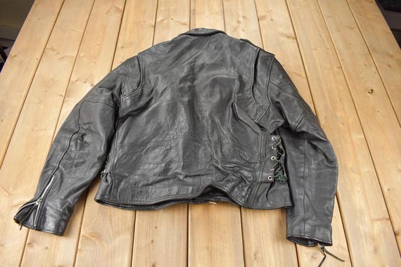 90's Leather Jacket, Retro Brown Leather Jacket, Vintage