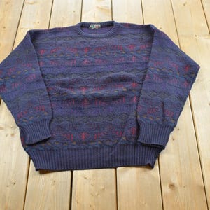 Pull en tricot italien vintage des années 1980 pour homme L / Made in Italy / Streetwear des années 80 / Superposition de base
