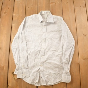 Vintage 1990s Loris Azzaro Striped Button Up Shirt / 1990s Button Up / Vintage Flannel / Basic Button Up / All Over Print / Striped Shirt