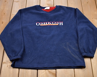 Vintage 1990s University Of Wisconsin Oshkosh Embroidered Fleece Sweater / Sportswear / 90s Sweater / Streetwear / Athleisure / Hiking