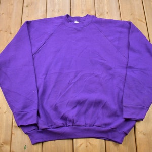 Vintage 1990s Blank Crewneck Sweatshirt / 90s Crewneck / Made In USA / Essential / Streetwear / 90s Blank