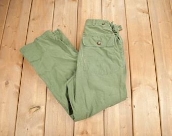 27x28 Vintage 60s US Military Khaki Chino Trousers Officer Pants
