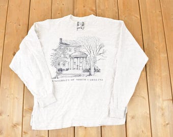 Vintage 1990s University Of North Carolina Crewneck Sweater Men's M / Made In USA / 90s State Collegiate Crewneck Sweatshirt