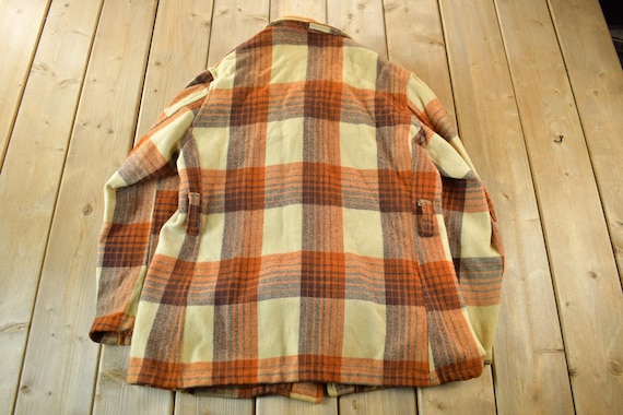 ジャケット・アウター 50s 60s Check pattern full zip jacket Vintage 50s 60s Jacket / Wool Plaid Full Zip Coat / 1950s