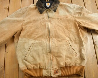Vintage Y2K Carhartt Beige Santa Fe Work Jacket / Workwear / Quilt