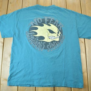 Vintage 1990s No Fear Long Graphic T Shirt / Vintage T Shirt / Streetwear / Graphic Tee / Single Stitch / Made In USA