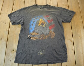 T-shirt Vintage Harley-Davidson - 'The Last Biker On Earth...' - Taille M - Occasion Bon état