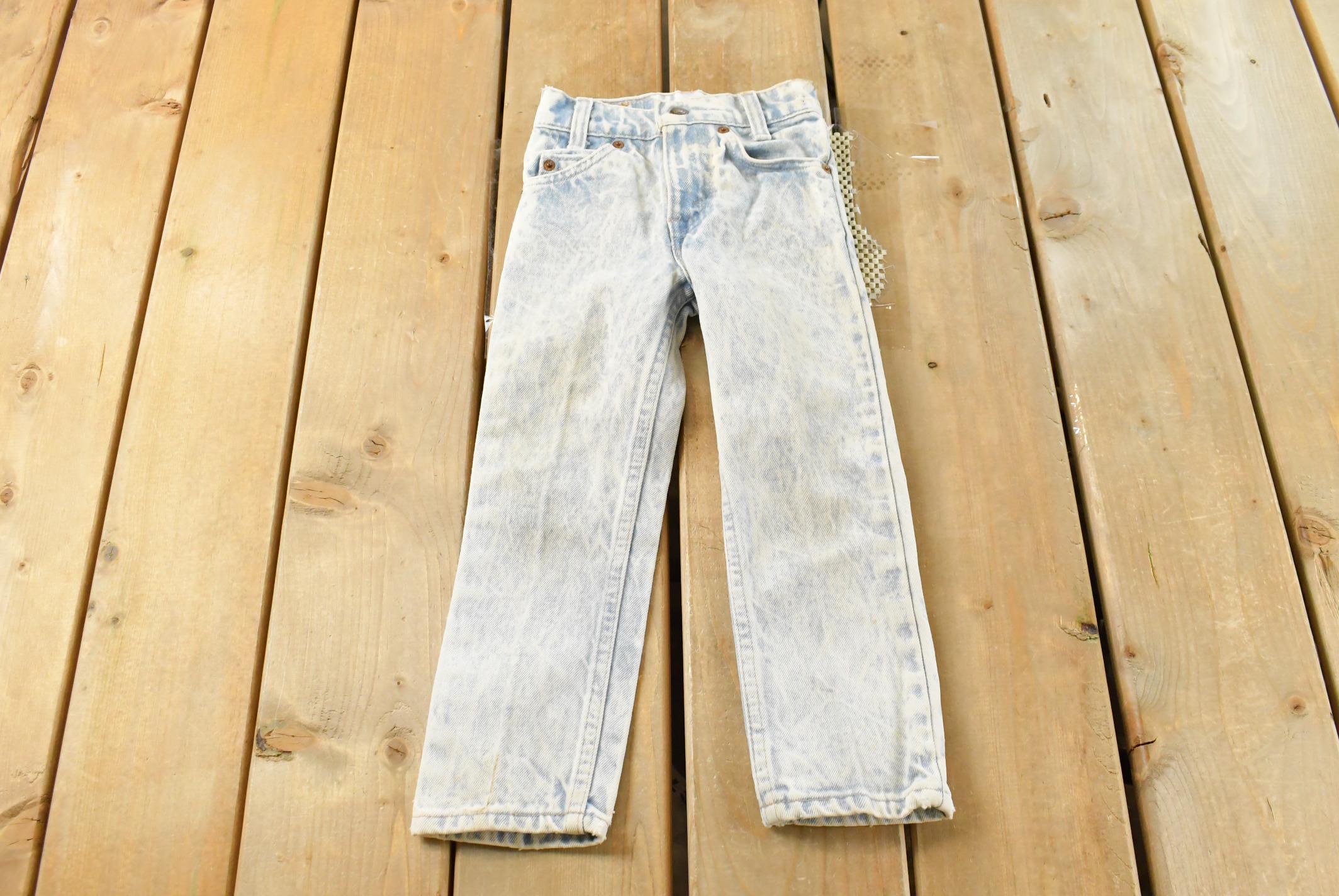 Vintage 1990s Little Levi's Orange Tab Acid Wash Blue Jeans Size 18 x 16 / Vintage Denim / Kids Jeans / Vintage Levi's / Made in USA