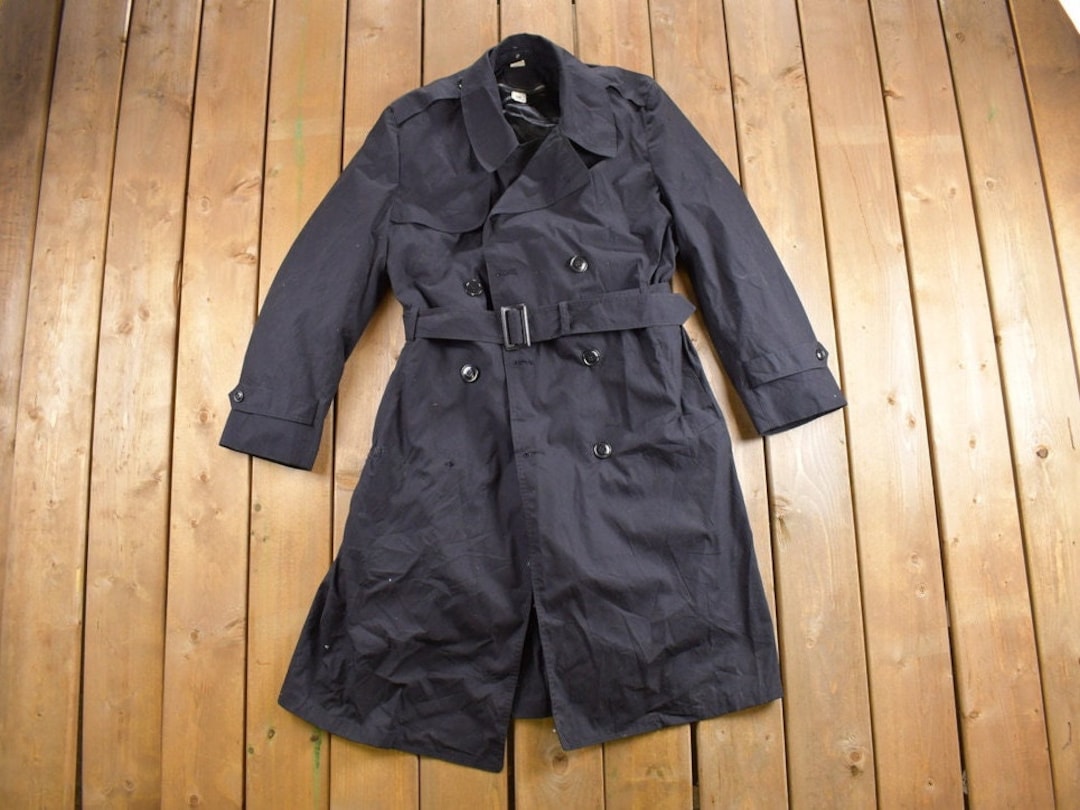 Vintage 2001 US Military Black All Weather Trench Coat Vintage 2001 US Military Black All Weather Trench Coat