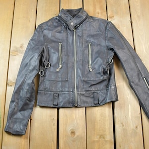 Vintage 1990s Xntrik Sports Leather Bomber Motorcycle Jacket