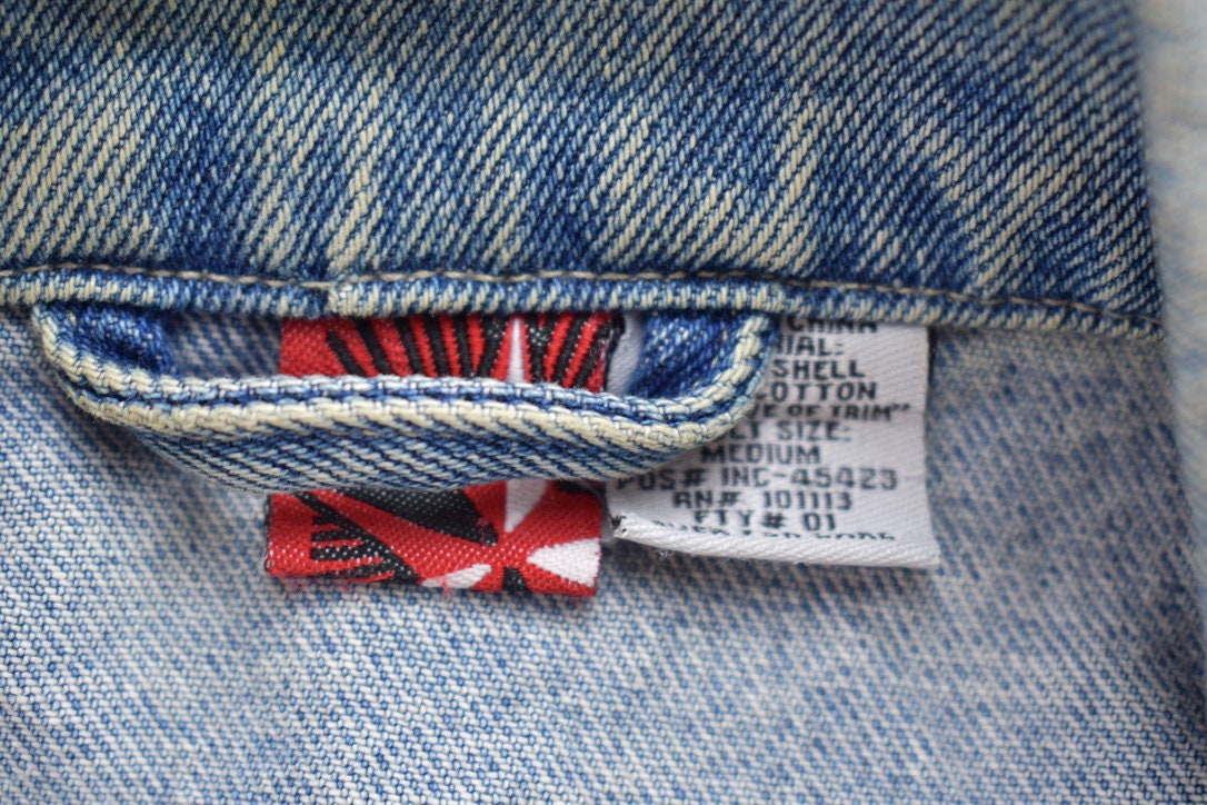 ✅USA製 90s vintage denim tracker jacket Used 80s-90s USA Levis Leather Tab Denim Over Tracker Jacket